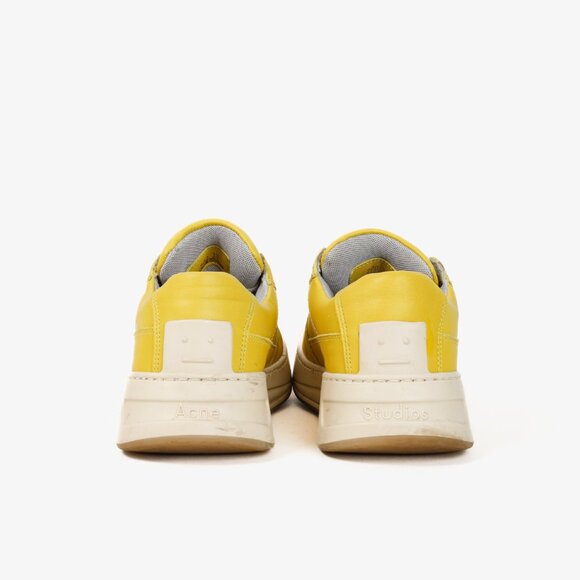 Acne Studios Perey Yellow Leather Low Top Lace Sneaker - Picture 3 of 12